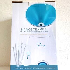 NanoSteamer Large 3-in-1 Nano Ionic Facial Steamer with Precise Temp Control 